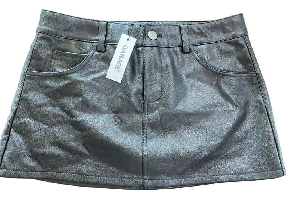 Garage Black Faux Leather Skort with Built-In Shorts Size P/S NWT